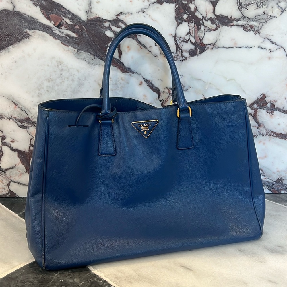 Prada tote - blue leather -authentic